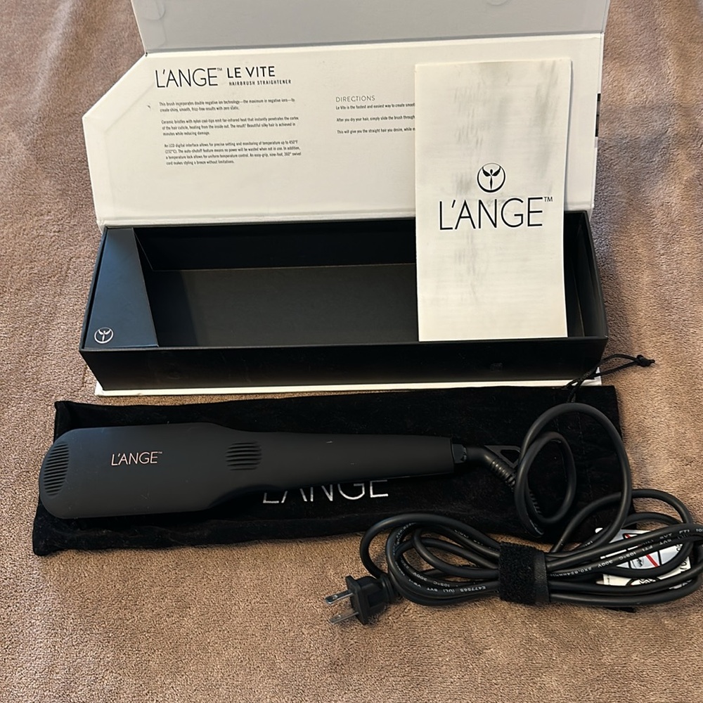 L’Ange Le Vite Hairbrush Straightener - Black and Pink - Picture 7 of 8
